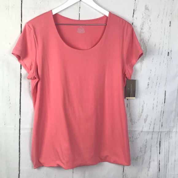 Merona Scoop Neck Coral Short Sleeve Tee Nwt